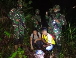 Satgas Yonarmed 16/TK Amankan Dua Pemuda Asal Malaysia Bawa 10 Gram Sabu