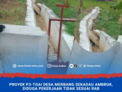 Proyek P3-TGAI Desa Merbang Sekadau Ambruk, Diduga Pekerjaan Tidak Sesuai RAB