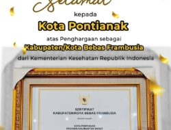 Sukses Tangani Penyakit Frambusia, Pontianak Dulang Penghargaan dari Menkes RI