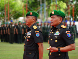 “SERTIJAB” Danrem 102/Pjg Brigjend TNI Iwan Rosandriyanto S.I.P M.Han Menyerahkan Jabatannya Kepada Brigjend TNI Wimoko SE,. M.Si