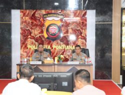 Kapolresta Pontianak Pimpin Anev Bulanan TW I Tahun 2025 di Ballroom Presisi