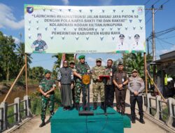 Kolaborasi Percepatan Pembangunan Infrastruktur, Pangdam XII/Tpr Bersama Bupati Kubu Raya Launching Rekonstruksi Jalan Rasau Jaya