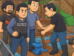 Viral !! Satreskrim Polres Kapuas Hulu Tangkap Empat Pelaku PETI di Sungai Seberuang
