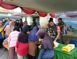TNI dan Bulog Gelar Operasi Pasar Murah di Sekadau, Warga Antusias