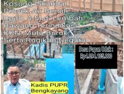 Skandal Proyek Air Bersih Rp 10,4 Miliar di Lembah Bawang Terindikasi KKN, Mutu Buruk, dan Rugikan Negara