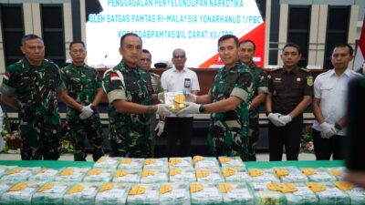 Sabu Sabu 55,2 Kg di Perbatasan Diamankan, Pangdam XII/Tpr Pimpin Press Release