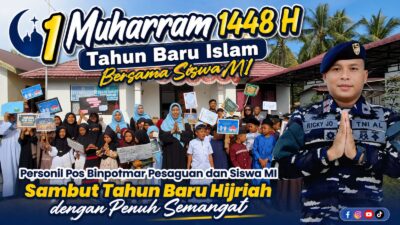 Tahun Baru Islam Bersama Siswa MI. Personil Pos Binpotmar Pesaguan Sambut Tahun Baru Hijriah dengan Penuh Semangat