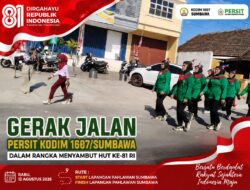 Meriahkan HUT Kemerdekaan RI, Persit Kodim 1607/Sumbawa ikut Gerak Jalan