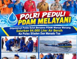 Aksi kemanusiaan, 64000 Liter Air Bersih Langsung Di Salurkan Oleh Ditpolairud Polda Sulut Dan PDAM Wenang Wanua Manado Untuk Masyarakat Kepulauan