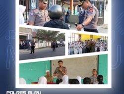 KAPOLRES BURU PIMPIN PENGATURAN LALU LINTAS DI DEPAN SMA NEGERI 2 BURU, LANJUTKAN EDUKASI PELAJAR MELALUI PROGRAM POLISI PEDULI PENDIDIKAN
