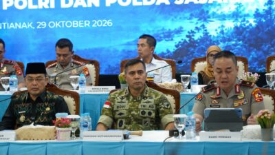 Pangdam XII/Tpr Hadiri Press Release Penegakan Hukum Karhutla Oleh Bareskrim Polri
